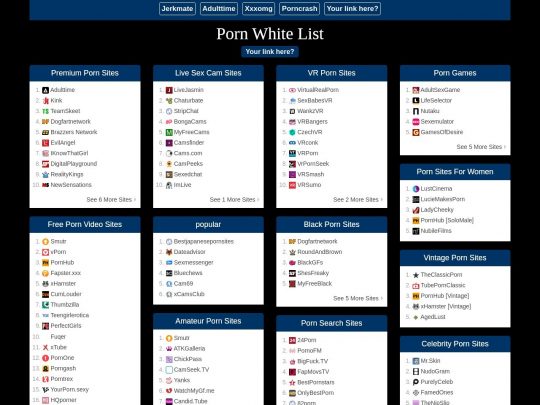 PornWhiteList 리뷰는 많은 인기 포르노 디렉토리 중 하나인 사이트입니다.