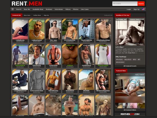Rent.Men review, a site that is one of many popular Gay Male Escort Sites