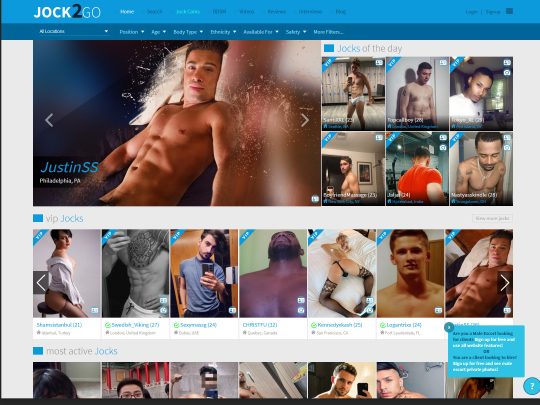 Jock2Go-recensie, een site die een van de vele populaire escortsites voor homoseksuele mannen is