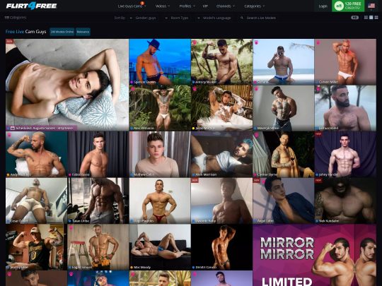 Flirt4Free سایت دوربین همجنس گرایان پر از مردانی با ظاهر عضلانی زیبا است