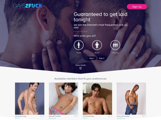 Gays2Fuck The Gay Dating Site for å bli lagt i kveld