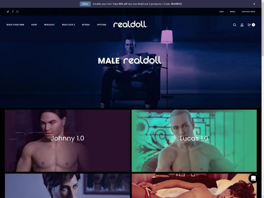 남성 RealDoll 리뷰, 많은 인기 남성 섹스 인형 상점 중 하나인 사이트