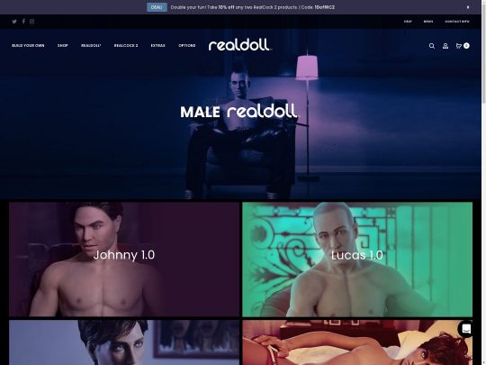 Recenzja Male RealDoll, strony będącej jednym z wielu popularnych sklepów z lalkami płci męskiej