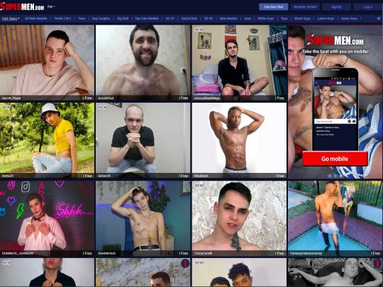 Supermen Choose Your Favorite Type of Gay Model to Have Livecam Sex With