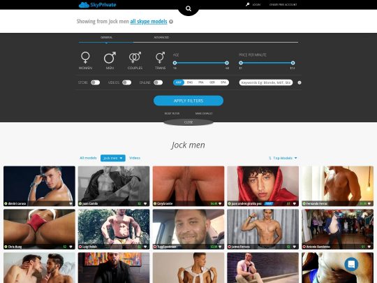 SkyPrivate Gay review, a site that is one of many popular Live Gay Sex Cam Sites