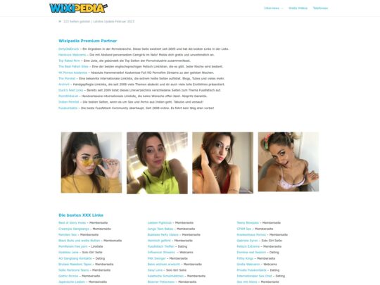 Revue Wixipedia, un site qui est l'un des nombreux annuaires pornographiques populaires