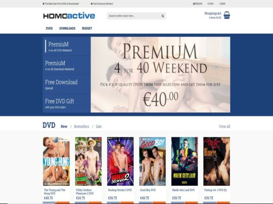 होमोएक्टिव समीक्षा, एक साइट जो कई लोकप्रिय समलैंगिक वीओडी पोर्न साइटों में से एक है