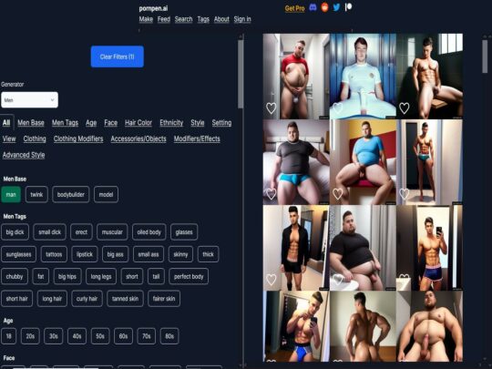 PornPen Men review, een site die een van de vele populaire Gay AI-pornosites is