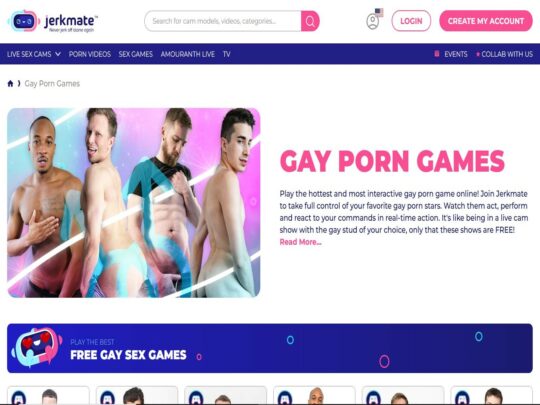 Jerkmate Gay Porn Games immerse yourself in this interactive gay porn game and interactive with the hottest gay twink and hunk pornstars