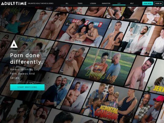AdultTime Gay は頻繁に更新されるポルノ サイトです。Daddy's Boy、Jerk Buddies など、ゲイ ポルノ スタジオによる最高のゲイ ポルノを視聴できます。