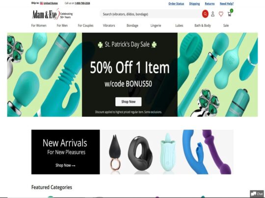 Adam and Eve Store review, web, který je jedním z mnoha populárních obchodů s gay sexuálními hračkami