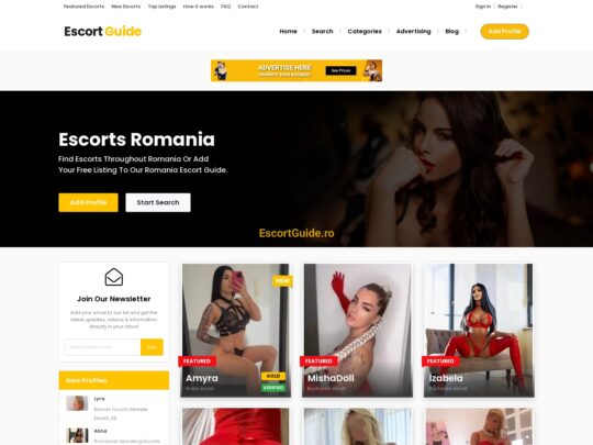 Escort Guide, um dos principais sites de acompanhantes da Romênia, navegue por mais de 600 lindos modelos de acompanhantes.