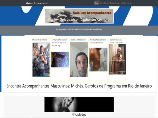 Revisão de acompanhantes no Brasil, um site que é um dos muitos sites populares de acompanhantes gays masculinos