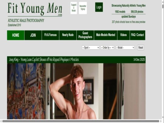 Fit Young Men incelemesi, popüler eşcinsel porno resim sitelerinden biri olan bir site.