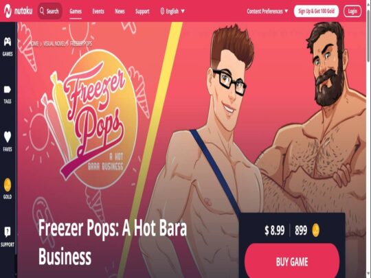 Freezer Popsのレビュー、多くの人気のベストゲイポルノゲームの1つであるサイト