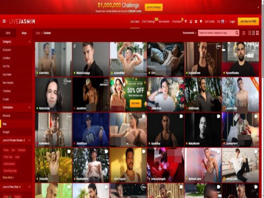 ביקורת על LiveJasmin Gay Muscular, אתר שהוא אחד ממצלמות הסקס הפופולריות הרבות של גייז חתיכים