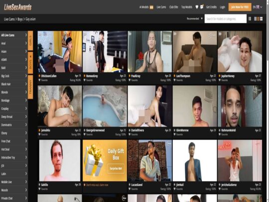 LiveSexAwards Gay Asian review, a site that is one of many popular Live Gay Asian Sex Cams