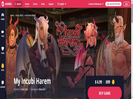 הביקורת שלי על Incubi Harem, אתר שהוא אחד ממשחקי הפורנו הגאים הטובים ביותר הפופולריים ביותר