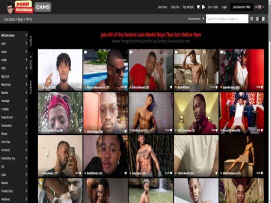 סקירת PornBlenderCams Gay Ebony, אתר שהוא אחד ממצלמות הסקס השחורות והגאיות הפופולריות הרבות