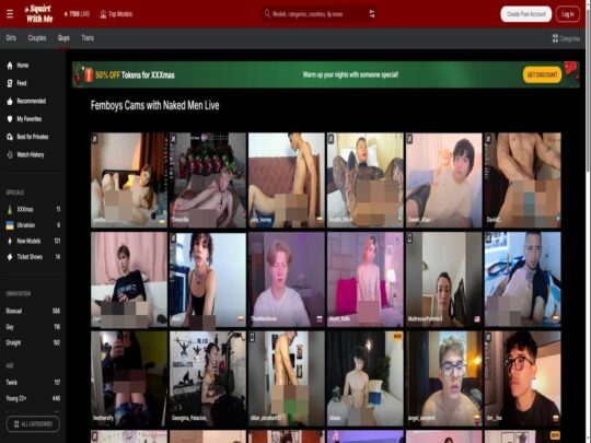 SquirtWithMe Femboy review, a site that is one of many popular Live Cross Dresser Sex Cams