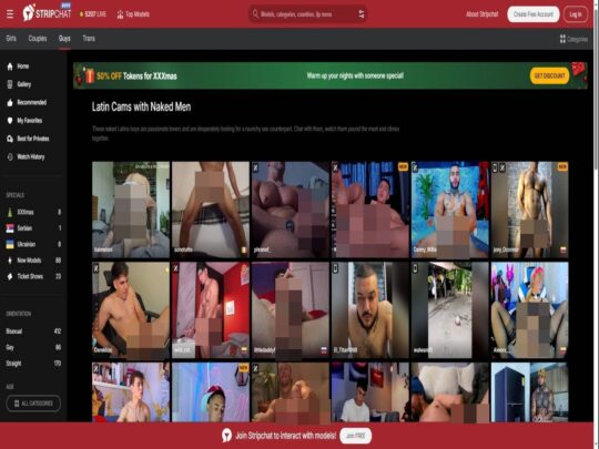 סקירת Stripchat Gay Latino, אתר שהוא אחד ממצלמות הסקס הלטיניות הגאות והלייב הפופולריות הרבות