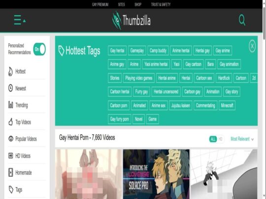 ThumbZilla Gay Hentai review, a site that is one of many popular Free Gay Hentai Porn Sites