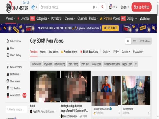 xHamster Gay Fetish review, a site that is one of many popular Free Gay Fetish Porn Sites