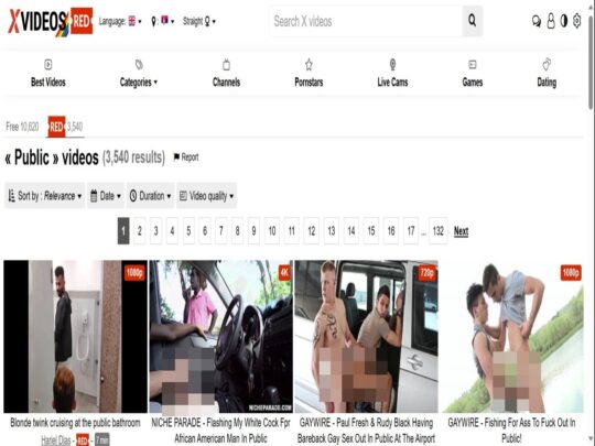 Recenzia XVideos Red Gay Public, stránky, ktorá je jednou z mnohých populárnych gay verejných pornostránok