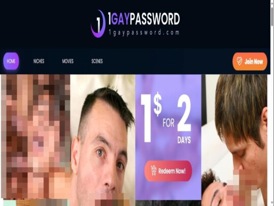 1GayPassword review, een site die een van de vele populaire premium gay pornosites is.