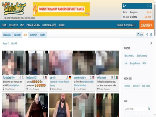 סקירת Chaturbate Gay Bears, אתר שהוא אחד ממצלמות הסקס הפופולריות הרבות של דובים גייז בשידור חי