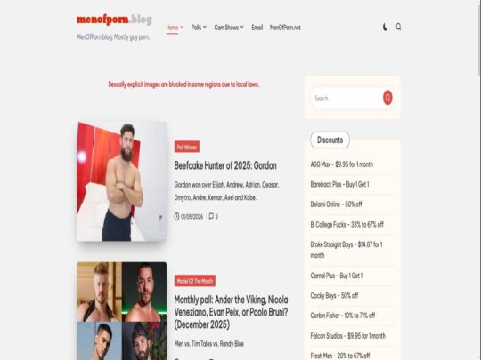 Men of Porn review, a site that is one of many popular Gay Porn Blogs