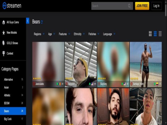 ביקורת על Streamen Bears, אתר שהוא אחד ממצלמות הסקס הגייז הפופולריות הרבות של דובים
