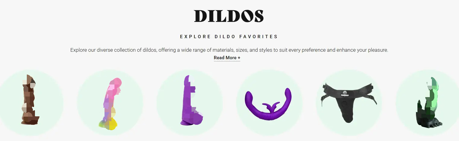 Variety of Dildos A selection of several different types of dildos you can you purchase for masturbation toys.